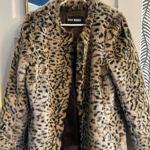 Steve Madden faux fur leopard jacket.